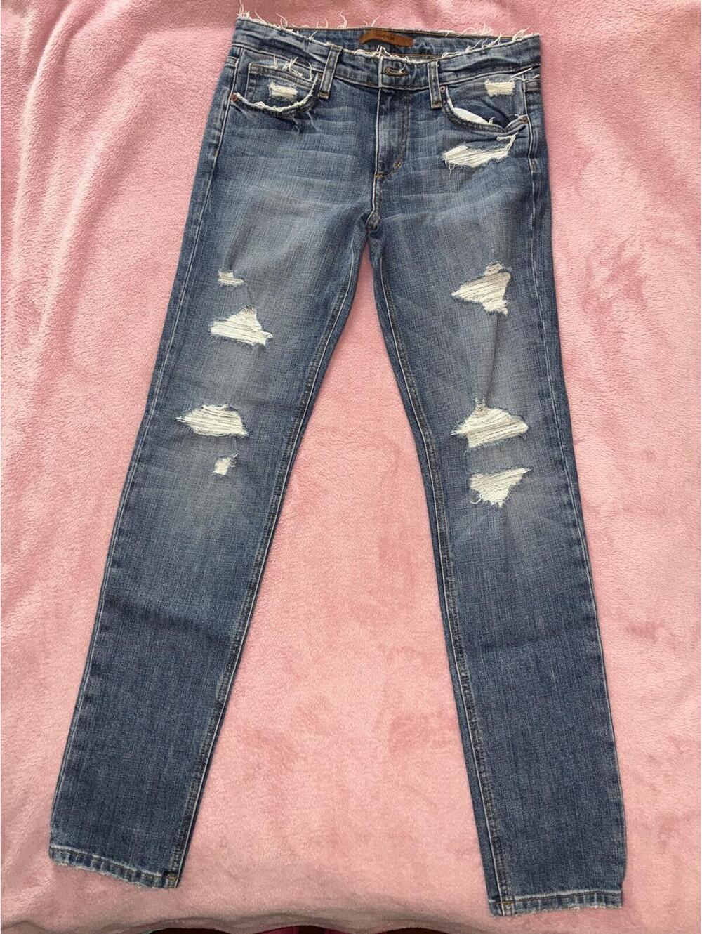 Joe's Jeans Women's Distressed Slim Boyfriend Jeans - Blue Wash Size 26 - Picture 2 of 6
